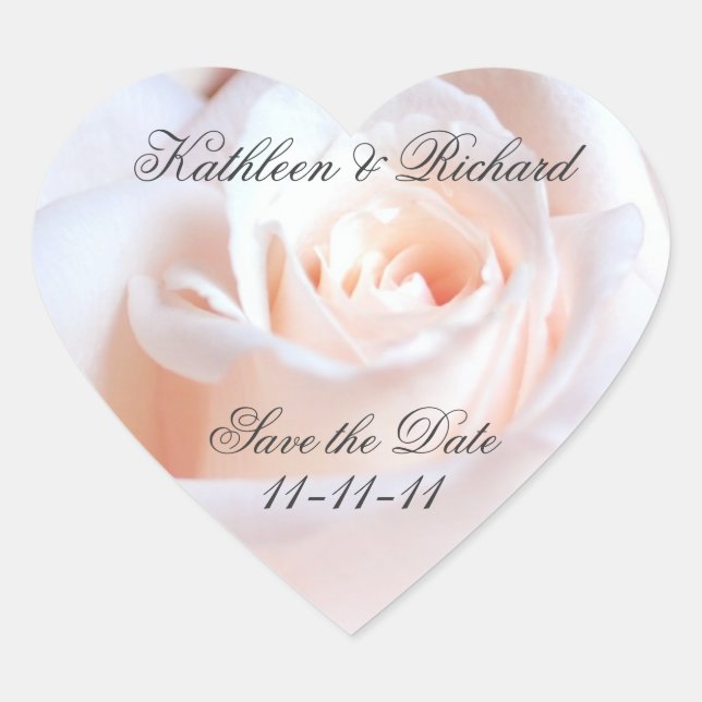 Mariage Rose romantique Étiquettes en forme de coe (Devant)