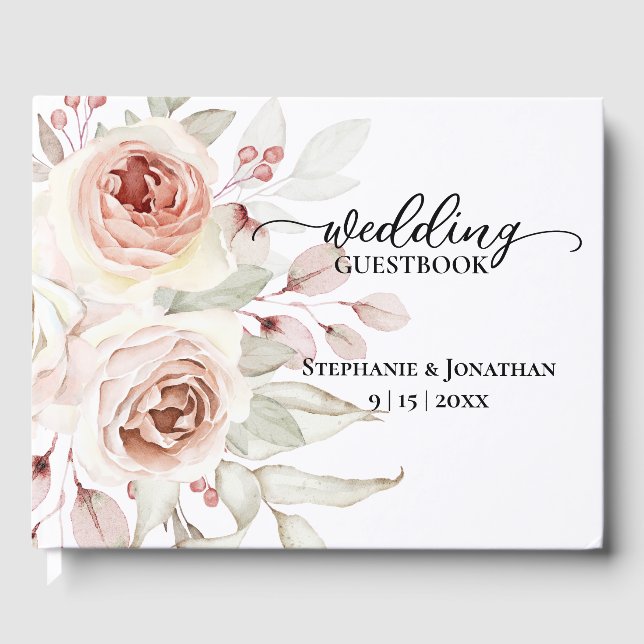Mariage rose romantique Livre d'or (Recto)