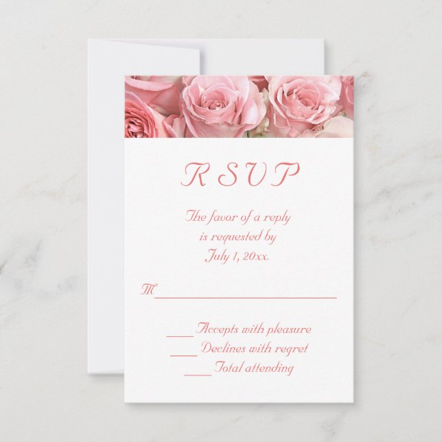 Mariage rose Roses RSVP (Devant)