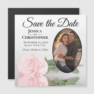 Mariage rose vif Enregistrer La Date Photo Magnet