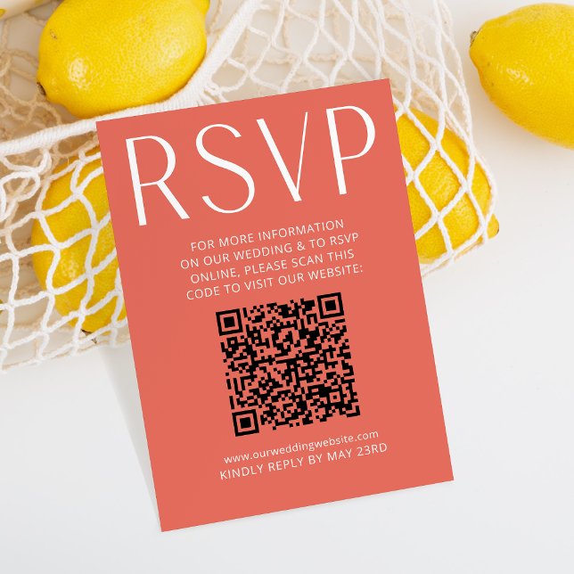 Mariage rose vif simple RSVP Code QR en ligne (Créateur téléchargé)