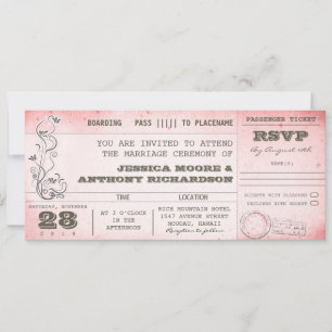 mariage rose vintage invitations de cartes d'embar