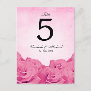 Mariage rose vintage Numéro de table