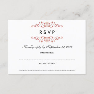 Mariage rouge antique RSVP