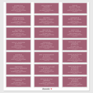 Mariage rouge moderne Étiquette de adresse invité