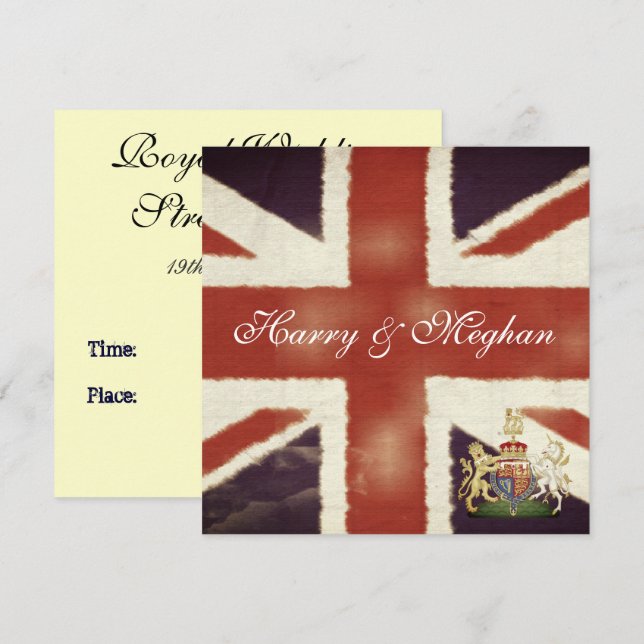 Mariage royal Harry & Meghan Invitation de la fête (Devant / Derrière)