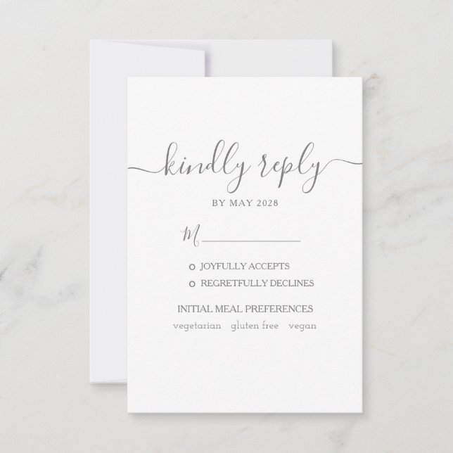 Mariage RSVP avec choix de repas (Devant)