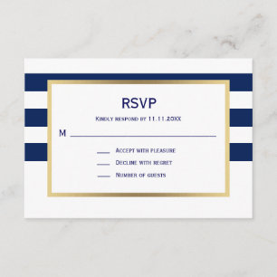 Mariage RSVP Bleu Bleu Marine
