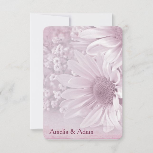 mariage RSVP blush daisy bouquet (Devant)