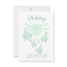 Mariage RSVP Carte Pepperment Papillons Coeur