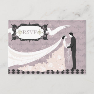 Mariage RSVP Elegant Doves, Mariée & Groom
