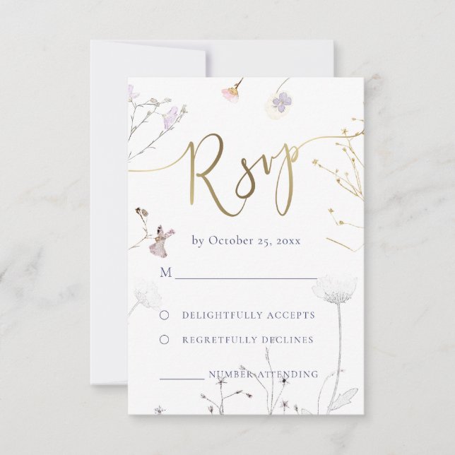 mariage RSVP fleur sauvage (Devant)