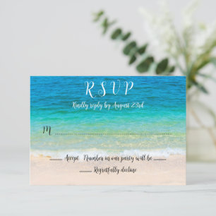 Mariage RSVP Gradient Blue Green Sea Cartes
