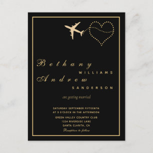 Mariage RSVP l invitation Black Gold All in One