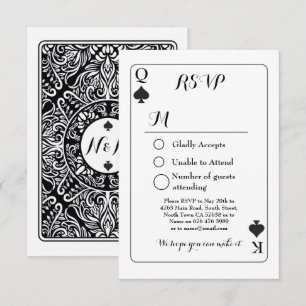 Mariage RSVP Lecture de la carte de réponse K Q Ac