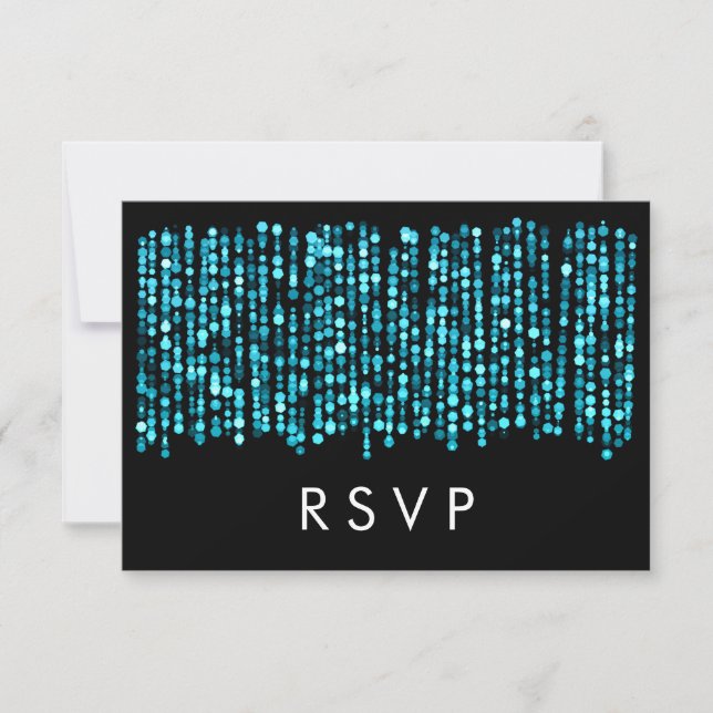 Mariage RSVP lumière turquoise moderne (Devant)