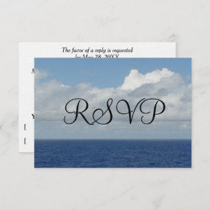 Mariage RSVP Ocean Waves Fluffy White Clouds