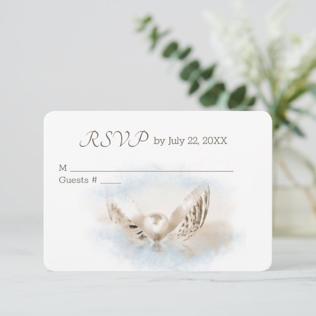 Mariage RSVP Pearl In Seashell (Debout devant)