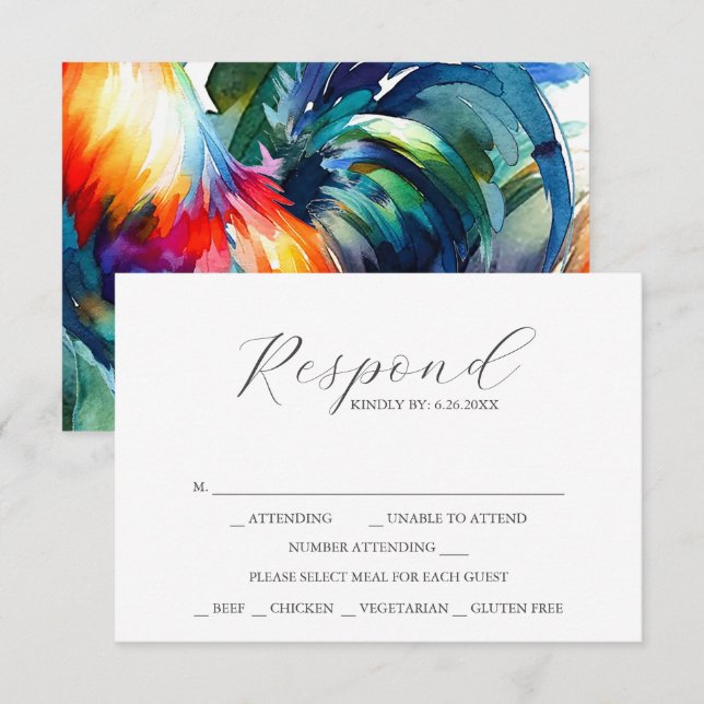 Mariage RSVP pour Key West Florida (Devant / Derrière)