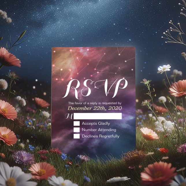 Mariage RSVP Répondre Galaxy Nebula Constellations (Créateur téléchargé)