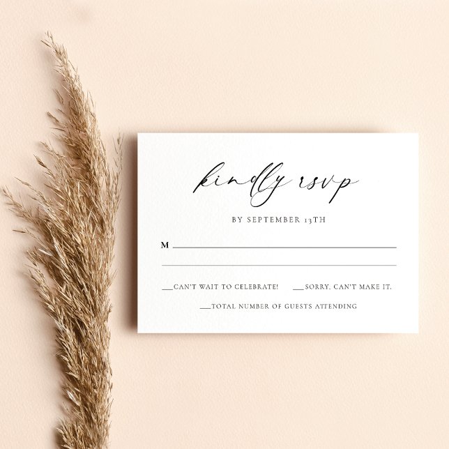Mariage RSVP Script moderne minimal carte de boîti (Créateur téléchargé)