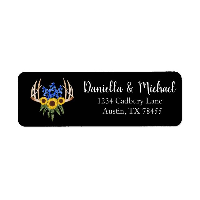 Mariage Russe Floral Antlers Adresse (Devant)