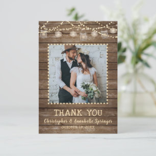 Mariage Rustic Bois Mason Jar Lumières Merci