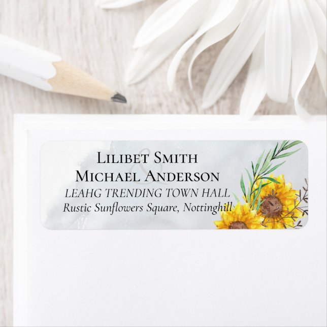 Mariage rustique avec tournesols (En situation)