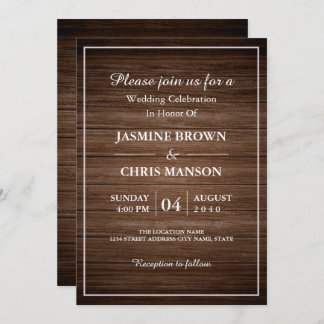 Mariage rustique Bois rustique Faire-part de maria