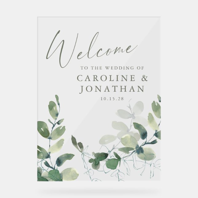 Mariage Rustique Botanique Eucalyptus Personnalisé (Recto)