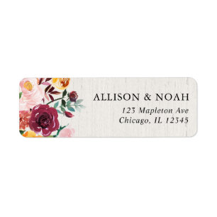 Mariage rustique de Bourgogne d'aquarelle florale