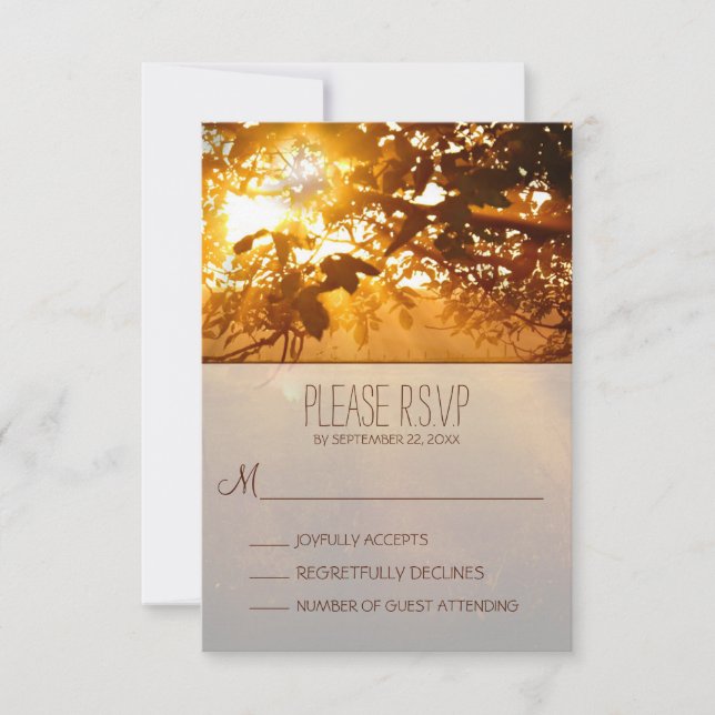 Mariage rustique Dusk RSVP (Devant)