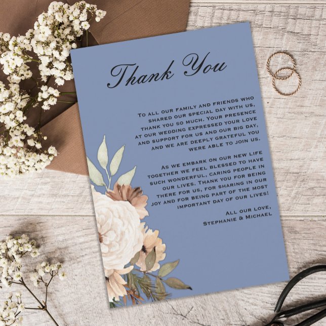 Mariage Rustique Dusty Blue Floral Merci invité (Créateur téléchargé)