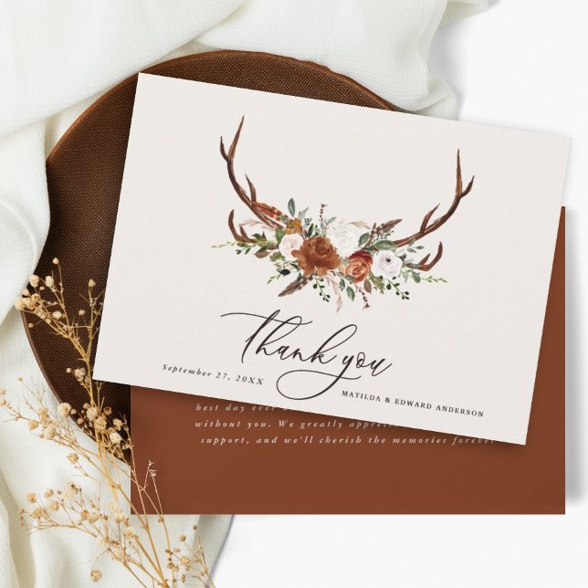 Mariage rustique élégant merci rust stag (Créateur téléchargé)
