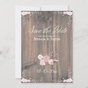 Mariage Rustique En Bois Plat Enregistrer La Carte