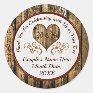 Mariage rustique Favoriser les idées Stickers Mari