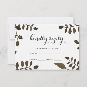 Mariage rustique Feuille botanique RSVP