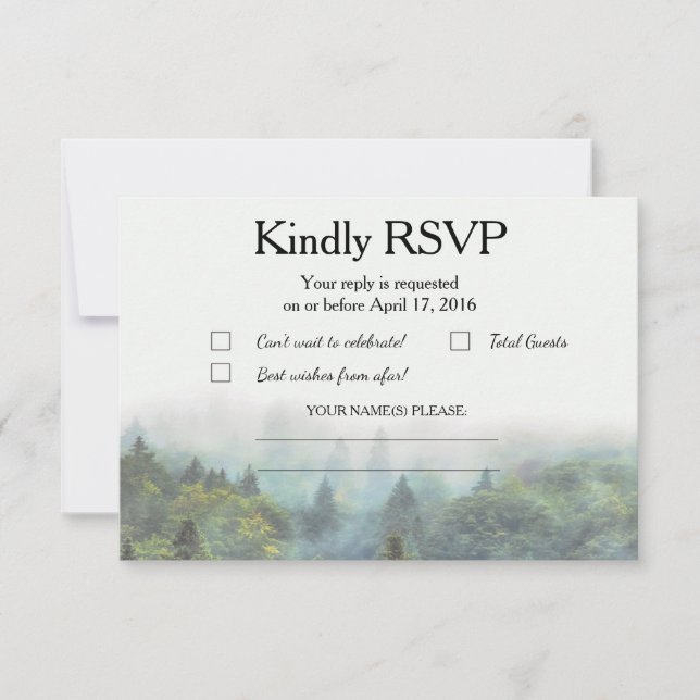 Mariage rustique Forêt RSVP (Devant)
