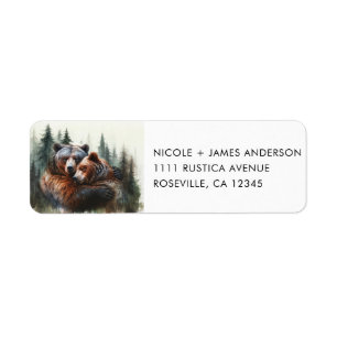 Mariage rustique ours aquarelle dans la nature sau