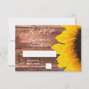 Mariage rustique tournesol RSVP