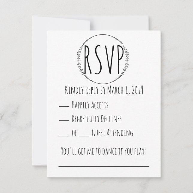 Mariage rustique Wreath RSVP (Devant)