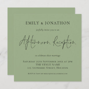 Mariage Sage Green Invitation de réception après-m