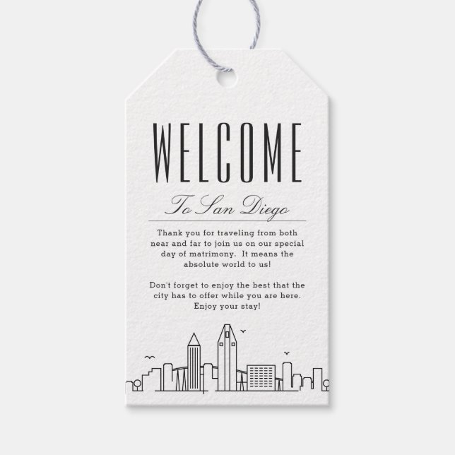 Mariage San Diego | Étiquettes cadeaux de message  (Devant)
