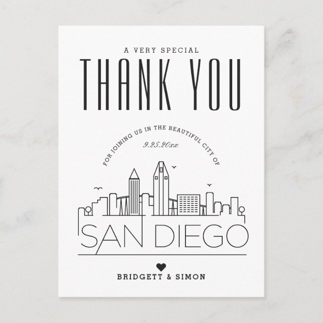 Mariage San Diego | Merci de venir ! Carte postale (Devant)