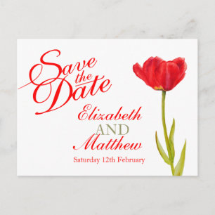Mariage Sauvegarder la date Carte postale rouge tu
