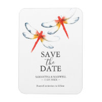 Mariage Sauvegarder La Date Magnet Rouge Dragonfly