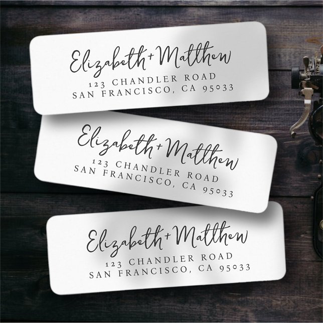 Mariage Script Modern Rustic Adresse de retour (Créateur téléchargé)