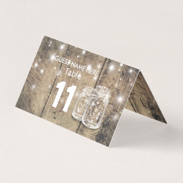 Mariage Siège Lieu Numéro de table Mason Jar Light (Back)