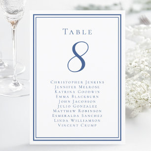 Mariage Sièges Invité Numéro de table Bleu Blanc