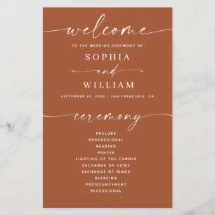 Mariage Sienne   Programme Brun Terracotta Chaud